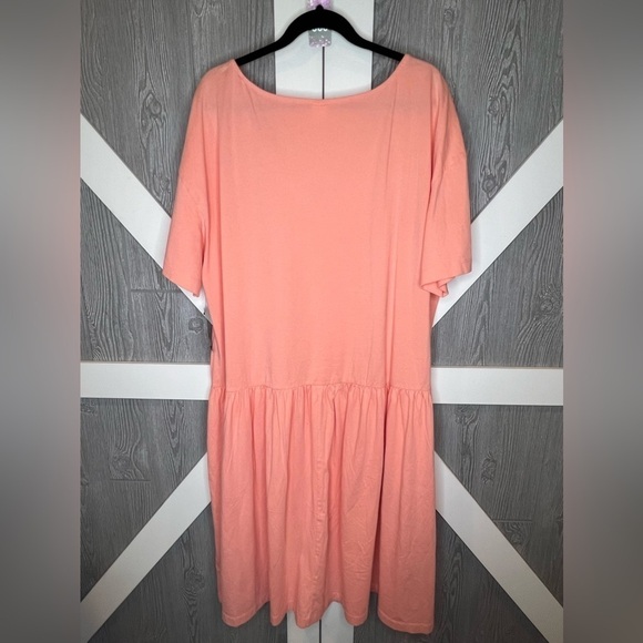 396. NWT Melrose & Market Organic Cotton Seamed T-Shirt Dress in Coral Amber 2X - Picture 7 of 8